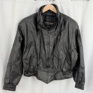 Ladies' Wilsons Leather Biker Styled Jacket Large